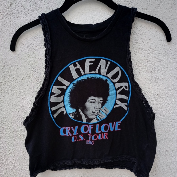 Rockin Artwork Jimi Hendrix Cry of Love US Tour 1970 Tank Cropped Festival Fun - Picture 6 of 15